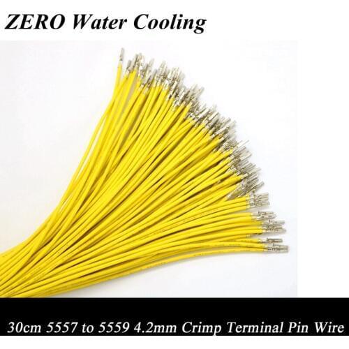Wholesale 500pcs/Lot 30cm Yellow Color UL1007 18AWG ATX / PCI-E / PSU / EPS Female to Male Crimp Terminal Pins Wire