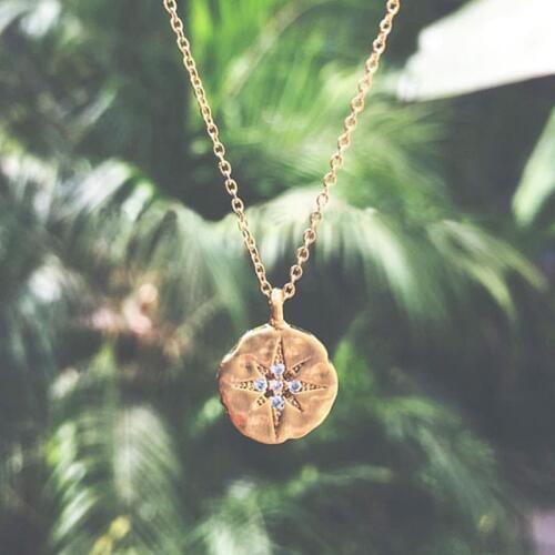 Vercret 925 Sterling Silver Necklace for Women Crystal Polaris Pendant Necklace Jewelry Party Gift