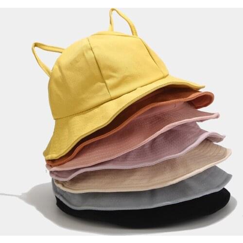 New Cat Ears Wide Fisherman Hat Outdoor Sun Protection Hat Summer Beach Hat Leisure Womens Bucket Hat Unisex Panama Bob Cap