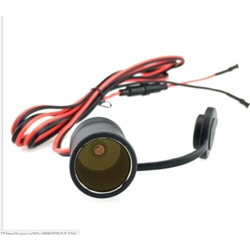 12V Car Motorcycle ATV And Tractor Refit Waterproof Cigarette Lighter Socket Power Plug With 180cm/70.85" Fuse Connector Wire