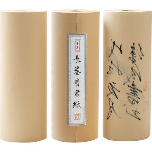 100m Long Roll Rice Paper Chinese Painting Half-Ripe Xuan Paper Chinese Calligraphy Writing Regular Running Script Xuan Paper
