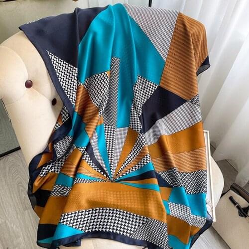 2021 luxury brand scarf silk scarf shawl shawl painting pashmina lady New Women Neck Wrap Floral Hijab Foulard Scarves Female