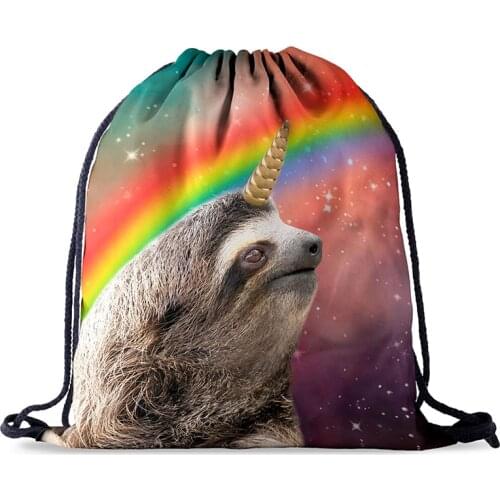 Backpack drawstring BAGS drawstring fashion 3D printing travel softback men bags UNISEX Womens shoulder bag knapsack Rainbow