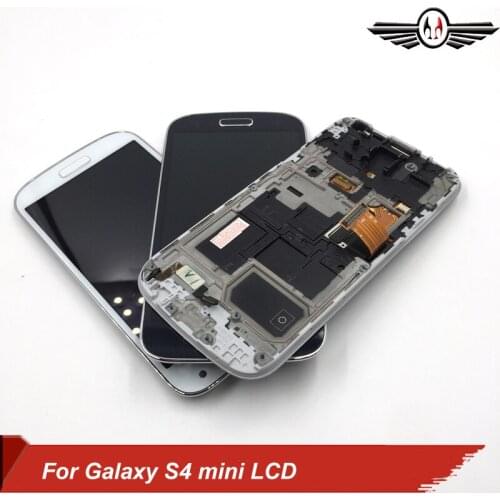 S4 Mini i9190 LCD Compatible For Samsung Galaxy S4 Mini GT-i9195 i9190 i9192 LCD display screen digitizer+Bezel Frame Complete