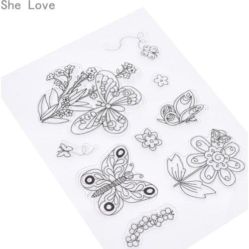 Chzimade Butterfly Silicone Clear Stamp For Scrapbooking DIY Album Cards Making Decoration Transparent Rubber Stamp