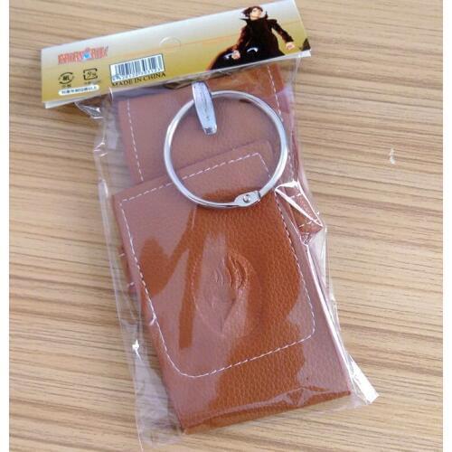 1pcs Cosplay Anime Fairy Tail Natsu Lucy Key Bag Fashion Collection PU Brown Keychain Bags Belt Loop Case Pendant Gift for Girls