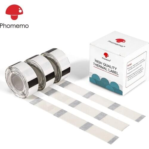 Thermal Sticker for Phomemo D30 Label Printer Transparent Square Name Labels Paper 3 Rolls 14*25mm 250pcs/roll Stickers