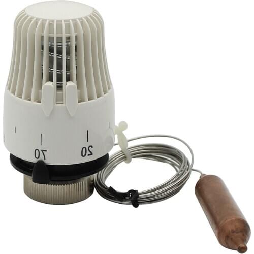 Thermostatic radiator valve actuator head with sensor probe for radiator manifold m30x1.5mm recirlation pump