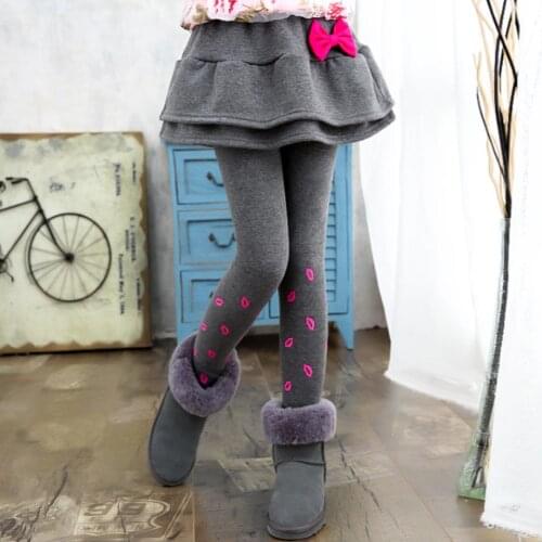 Girls Skirt-Pants 2019 Spring Autumn Children Legging Print Cake Skirts Fashion Girls Clothes Kids Trousers 4 6 8 10 12 13 Years