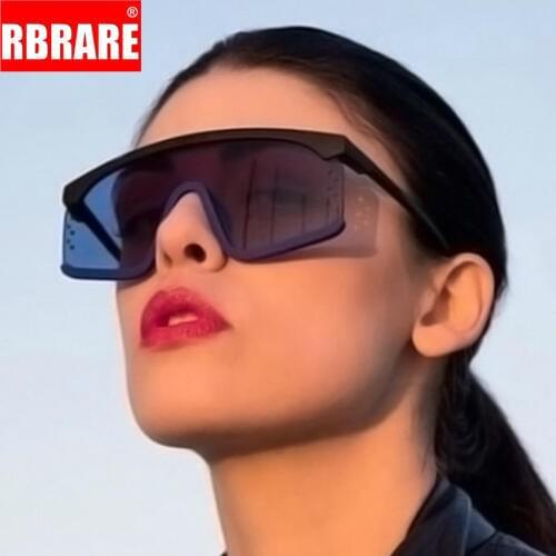 RBRARE 2021 Oversized Frame Eyebrows Siamese Sunglasses Women Luxury Brand Sunglasses Candies Vintage Street Beat Oculos UV400