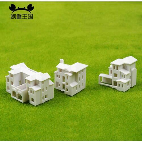 1pcs 1/500 1/800 HO scale DIY model buildings villa train scene model making materials plastic real estate train kits