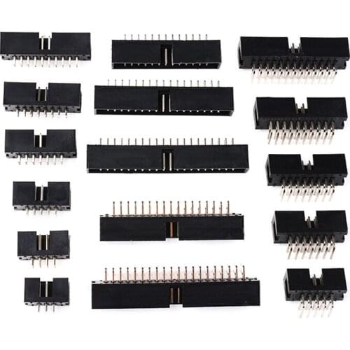 10pcs dip 6/10/20/26/34/40 PIN 2.54MM pitch MALE SOCKET straight idc box headers PCB CONNECTOR DOUBLE ROW 10P/20P/40P DC3 HEADER