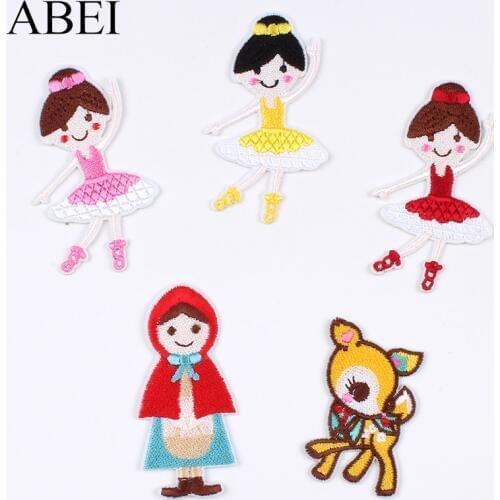 10pcs/lot New Cartoon Girl Patch Cute Dolls Stickers for Dress Clothes Hats Backpack Jeans DIY Iron On Patches Sewing Appliques