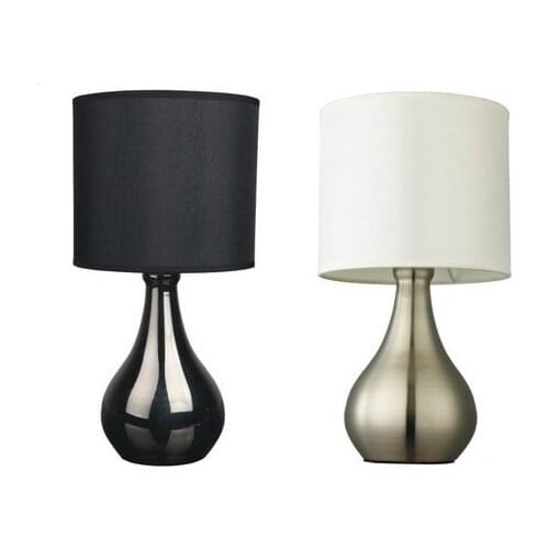 2Years Warranty Fabric Lampshade Dimmer Switch Touch Table Lamps Desk Lights Bedroom Beside Night Lights Lamp