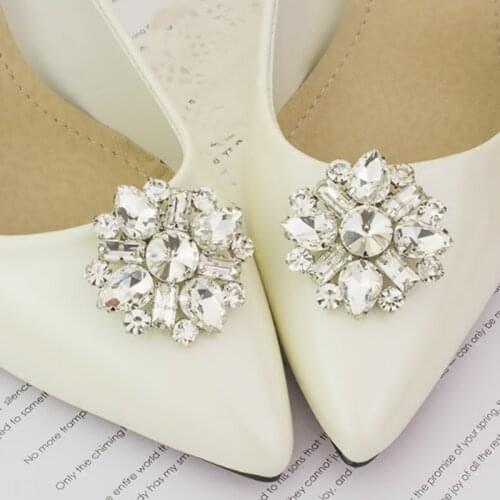 2pcs Shoe Clip Wedding Shoes Decoration DIY Clothing Women High Heels Buckle Clips Rhinestone Fashion Decorative 5 Types 85LB