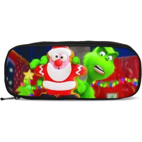 2020Children Pencil Bag Girls Organizer Wallets Cute Cartoon Purse Comedy Anime The Grinch Student Pen Bag Boy Storage Pouch Kid
