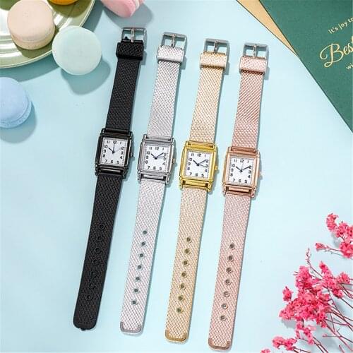 2021 Fashionable Ladies Watch Fashion Retro Quartz Watch Silicone Mesh Band Watch Wristwatches Elegant Clock
