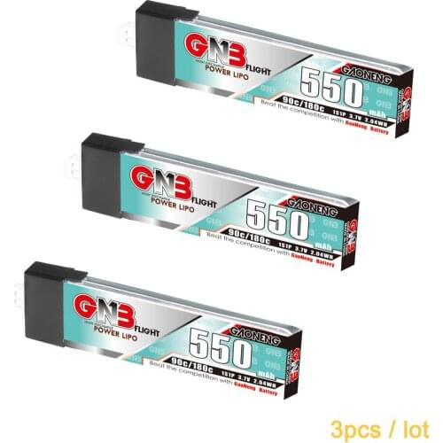 3PCS GAONENG 550MAH 3.8V HV LIPO BATTERY 1S 50C/100C PH2.0 FOR INDUCTRIX LDARC TINY 8X TINY7 B06 BetaFPV Beta75 FPV Racing Drone