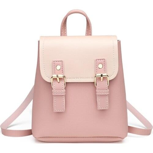 8PCS / LOT Small Women Backpack Mini School Book Bag for Teenage Girls Female Soft Shoulder Bag