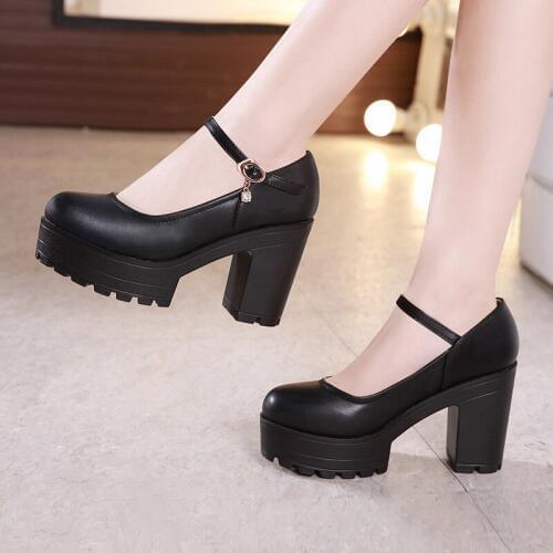 2019 white cheongsam catwalk model round head high-heeled wedding shoes single shoes waterproof platform thick