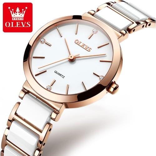 Rose Gold Top Style Fashion Womens Watch Luxury Ceramics Band Analog Quartz WristWatch Ladies Watch Women Dress Relogio Mujer