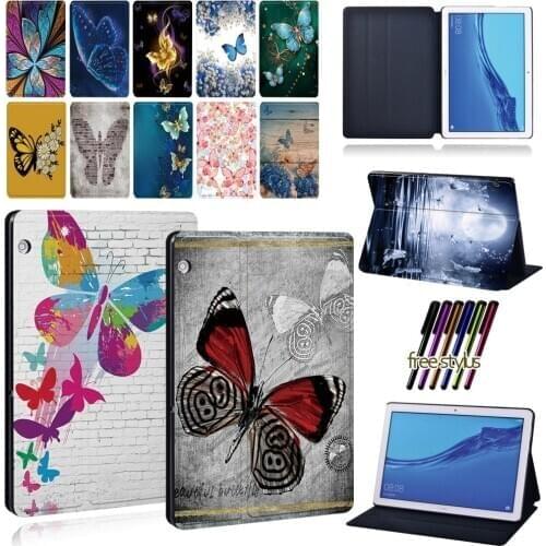 Tablet Case for Huawei MediaPad T3 8"/MediaPad T3 10 9.6"/MediaPad T5 10 10.1" Anti-Drop and Anti-Vibration Cover Case+ Stylus