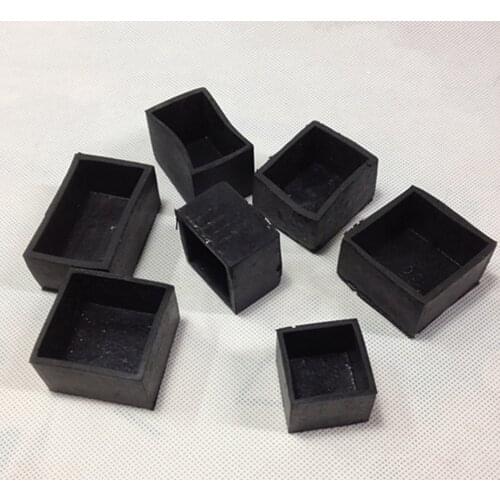 Black Square Rubber Caps 20*20mm 40*60mm Rectangle Protection Gasket Dust Seal End Cover Caps For Pipe Bolt Furniture
