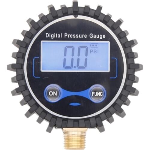Digital Low Pressure Gauge with 1/4'' NPT Bottom Connector and Rubber Protector 0-60 psi, Accuracy 1%, Resolution 0.1psi