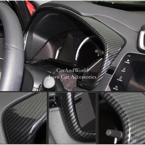 Carbon Fiber Dashboard Decorative Instrument Meter Frame Cover Trims For Honda CRV CR-V 2017-2021 Car Interior Accessories