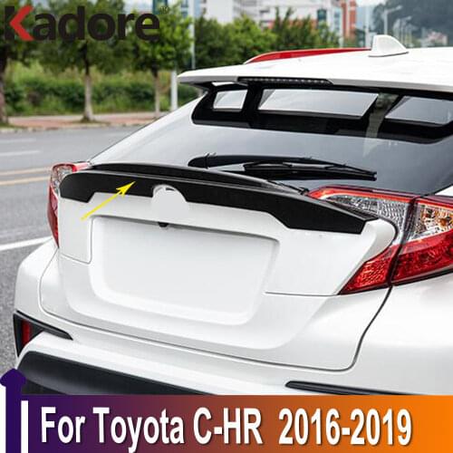 For Toyota C-HR CHR 2016 2017 2018 2019 Carbon Fiber Spoiler Lips Rear Trunk Wings Car styling Sticker Exterior Accessories
