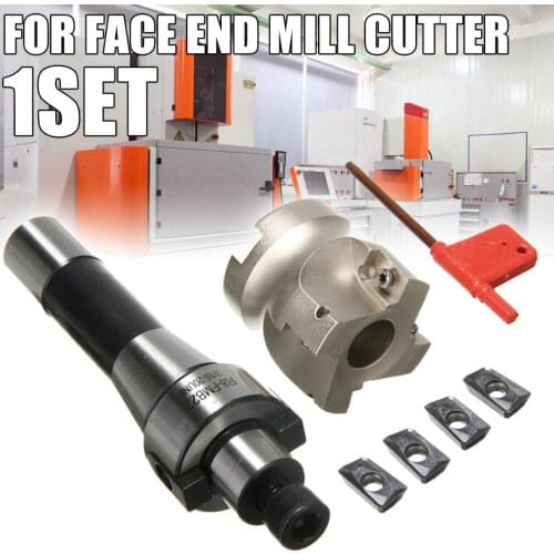 Mill Cutter Straight Shank R8/MT2/MT3 + 50mm Face End Carbide Insert APMT1604 Milling Cutter Insert Kit Machine Tools