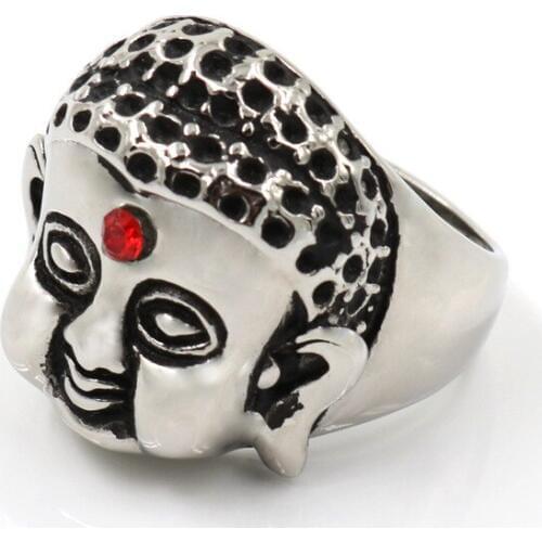 Rock stage punk titanium steel double ring party stainless steel alien jewelry factory direct free shipping