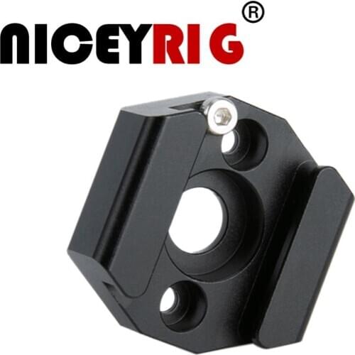 NICEYRIG Cold Shoe Mount 1/4" Screw Camera Rig Hot Shoe for Install Flash LED Light or Monitor or Microphone Aluminum Alloy