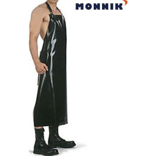MONNIK latexLatex Apron Rubber Costume Unisex Chef Uniform Differ Color Cosplay