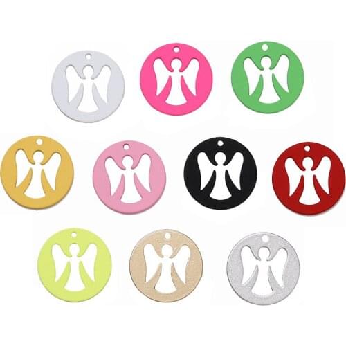 Brass accessories single hole hollow angel pendant 1*20MM round bracelet connecting piece diy handmade material