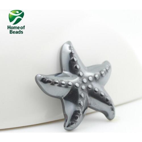 Hot sale fashion hematite big starfish pendant accessories diy accessories HP1076