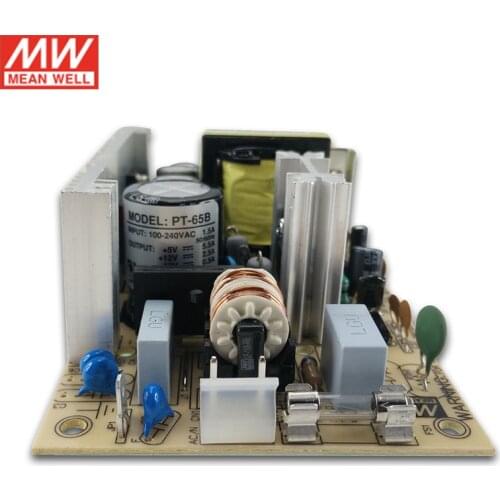 MEAN WELL PT-65B 64W Triple Output Switching Power Supply 110V/220V AC to 5V 12V -12V DC 5.5A 2.5A 0.5A PCB type open frame SMPS