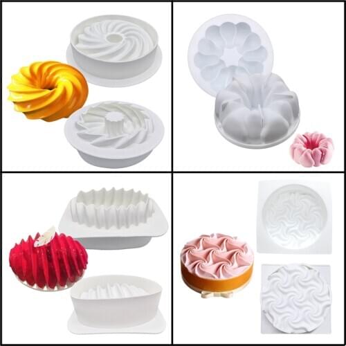 Meibum Spiral Silicone Cake Mold For Baking Chocolate Brownie Mousse Make Dessert Pan Decorating Moule silicon Baking Tools