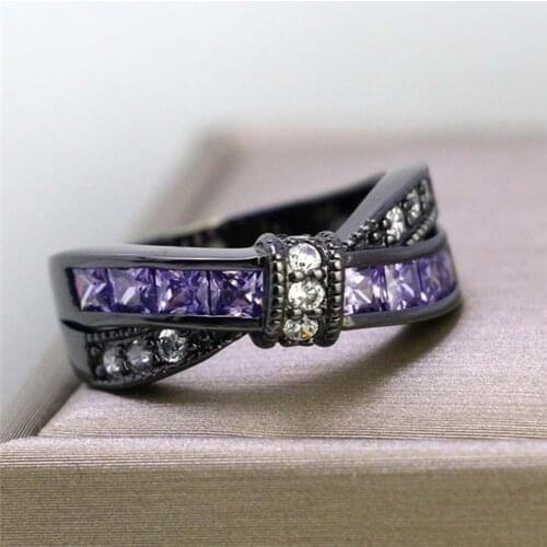 Fashion Women Faux Inlaid Cross Bowknot Engagement Ring Jewelry Gift