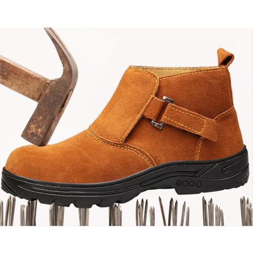 Men shoes Electric Welder Safety Shoes Steel Toe Cap Winter Leather anti-mite stab High Help Anti-scald Wear Safety Work Shoes