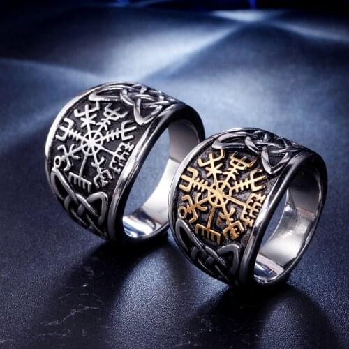 Vintage Nordic Viking Mens Ring Domineering Hip Hop Personality Ring
