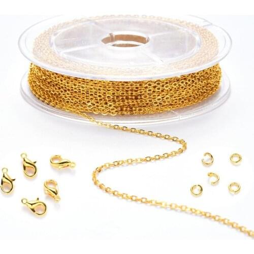 Necklace Chain Kit Plating Unfading Copper DIY Jump Rings for Jewelry Making Necklace Chain Kit Plating DIY Jump Rings Jewelry M