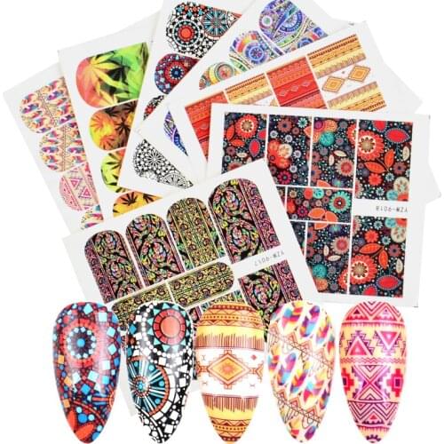 1PC Fall Leaves Nail Art Stickers Gold Yellow Maple Leaf Water Decals Sliders Foil Autumn Design For Nail Manicure