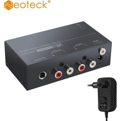 Neoteck PP400 Phono Preamplifier Audiophile M/M Phono Preamp Preamplifier With Level Controls RCA Input & Output Interfaces