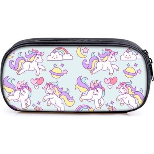Trend unicorn cute pencil bag boys high quality nylon pencil case children school supplies stationery