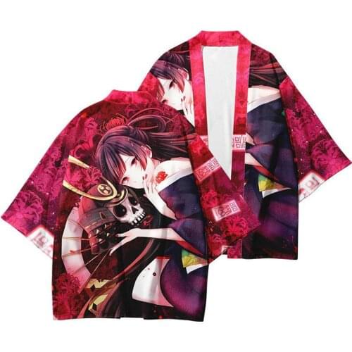 New Trend Kimono Japanese Clothes Yukata Male Samurai Costume Haori Obi Beach Men Kimono Cardigan Anime Printing Streetwear Coat