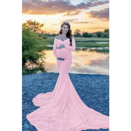 New Maternity Dresses For Photo Shoot Pregnant Women Photo Shoot Tail-Length Skirt Photography Dress Long Skirt Evening Gowns