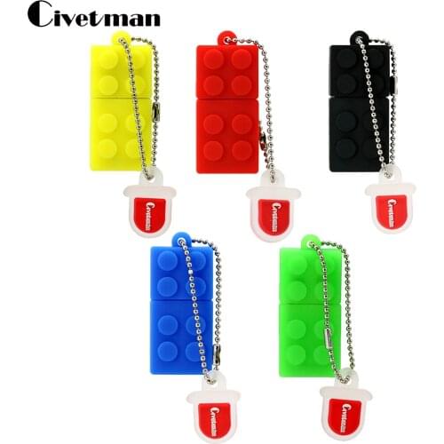 Pendrive Cartoon Building Blocks USB Flash Drive Silicone Pen Drive 4GB 8GB 16GB 32GB 64GB 128GB USB Stick External Storage