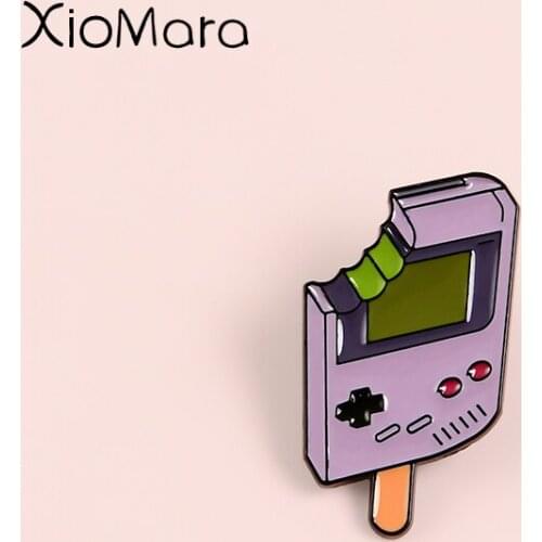 Popsicle Handheld Game Player Enamel Pins Retro 80S 90S Childhood Consoles Brooches Denim Collar Lapel Pins For Kids Friends