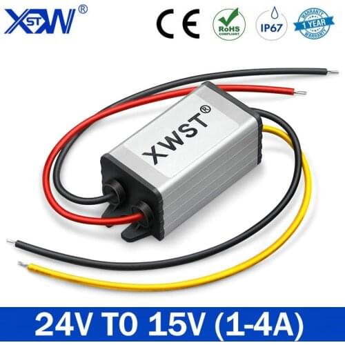 XWST DC DC Converter 18V-40V 24V 36V to 15V 1A 2A 3A 4A DC-DC Power Supply Step-down/Buck Voltage Converters For Car Golf Cart